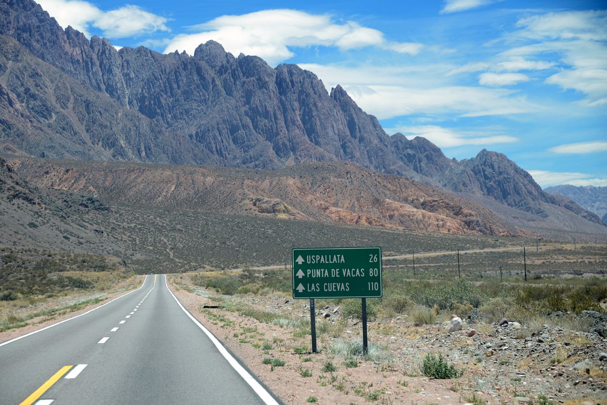 10 Road Sign For Uspallata And Punta de Vacas On Drive Between Mendoza And Penitentes Before Trek To Aconcagua Plaza Argentina Base Camp